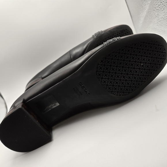 Geox Women's Black and Brown Italian Patent Leather Loafers Size 8.5 - Picture 6 of 9